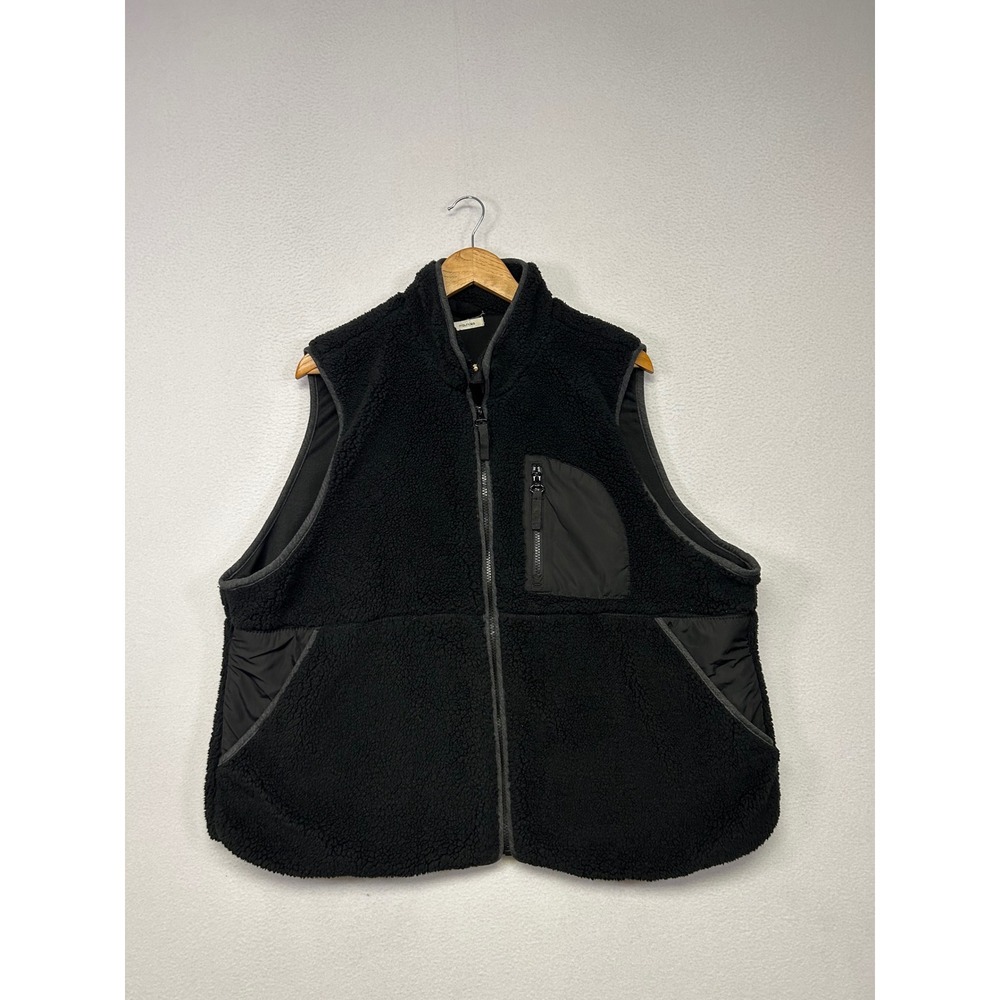 Gorpcore Maurices Womens 2X Black Sherpa Fleece Full Zip Mock Neck Outdoor Vest